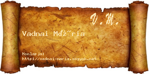 Vadnai Mária névjegykártya