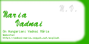 maria vadnai business card